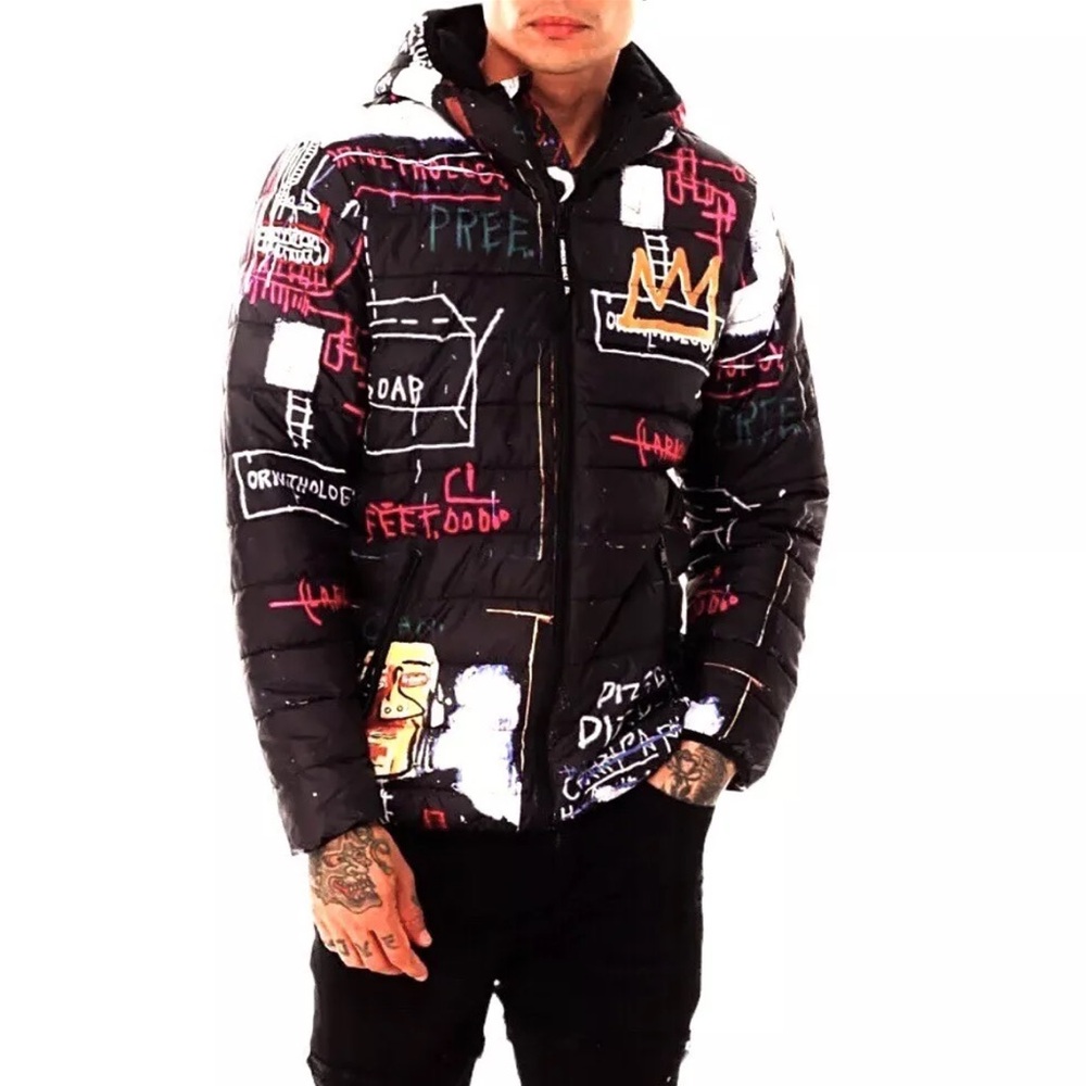NWT Members Only x Jean-Michel Basquiat Mens Puffer Jacket Size Medium